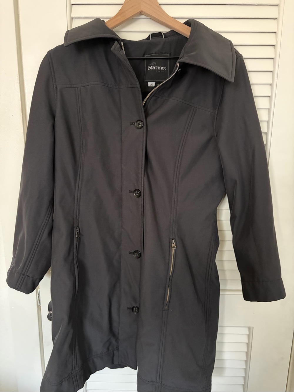 Marmot Women's Dark Gray Trench Coat - Long Water-Resistant Jacket